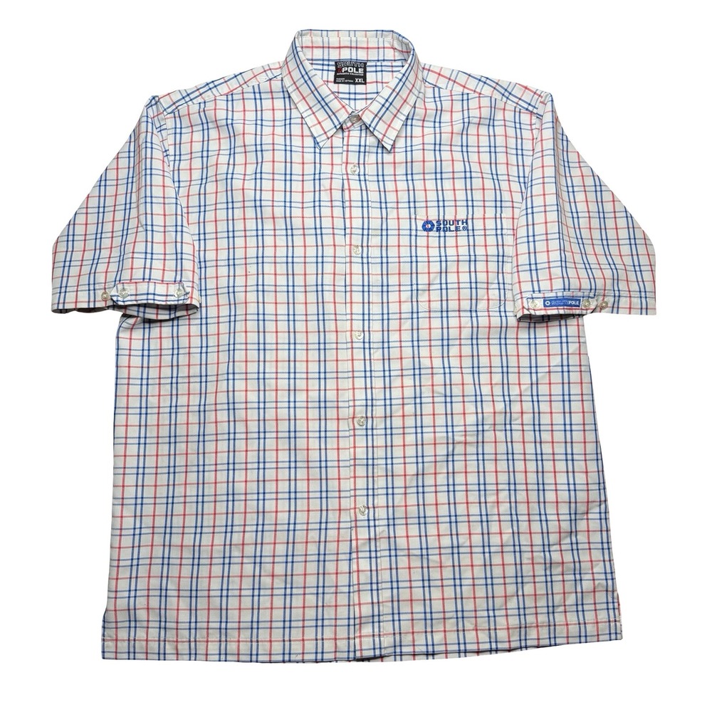 Y2K Southpole button down plaid shirt‎